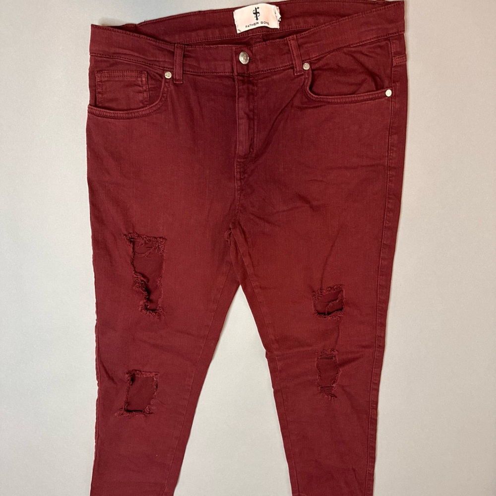 Father Sons Distressed Red Jeans size 36 mens